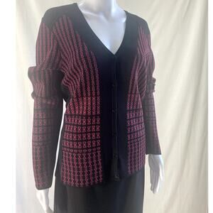 Carlisle Collection Italian Jesrsey Knit Cardigan Sweater  Size L